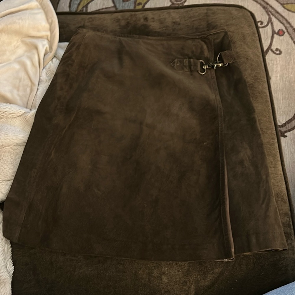 Suede Mini A Line skirt